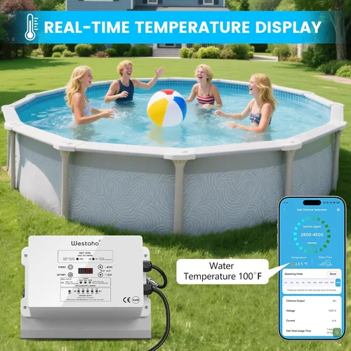Miniatura 8 de Generador de cloro salino WiFi, sistema de cloración de sal con celda de titanio de Estados Unidos, monitoreo en tiempo real y control