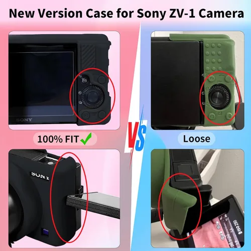 Miniatura 3 de Funda para cámara Sony ZV-1, ZV1, funda de silicona para cámara con tapa extraíble para lente digital Sony ZV 1, color negro