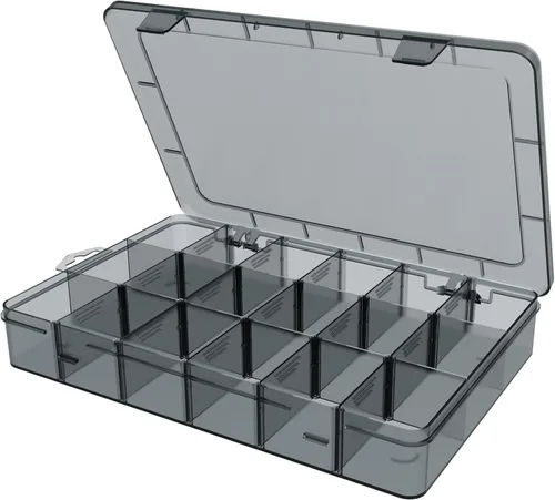Miniatura 11 de Caja organizadora grande transparente, caja organizadora de 12 rejillas con divisores extraíbles para joyas, almacenamiento de cuentas, contenedor