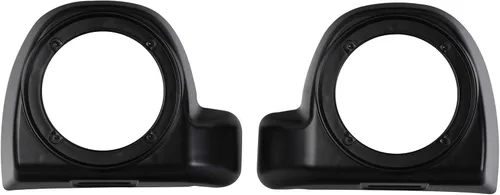 TCMT Cajas de altavoces de carenado inferior de 6.5 pulgadas, color negro mezclilla para Harley Touring CVO Street Glide Road Glide Electra Glide