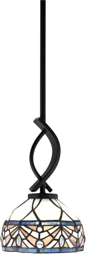 Miniatura 33 de Toltec Lighting Cavella Stem Colgado Mini colgante, acabado grafito, vidrio de muselina blanca de 4 pulgadas