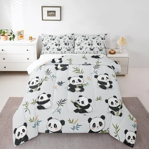 Miniatura 19 de Homewish Lindo juego de edredón de perros, juego de ropa de cama verde para niños, niñas y mujeres, edredón de verano para adultos, juego de edredón