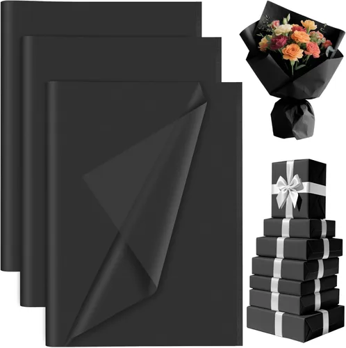 Miniatura 20 de PLULON 60 hojas de papel de seda marrón a granel, hojas de papel de seda para envolver regalos, papel de seda para embalaje, para regalos
