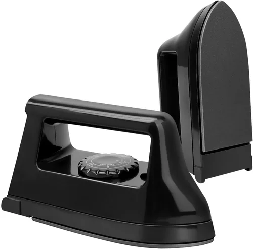 Mini plancha para manualidades y acolchados, máquina eléctrica de prensa de calor para viajes y hogar para suministros de costura (negro)
