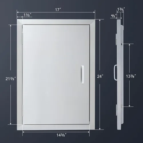 Miniatura 2 de CO-Z Puertas de cocina para exteriores, de acero inoxidable 304 resistente a la intemperie, puertas de acceso individual empotradas para cocina