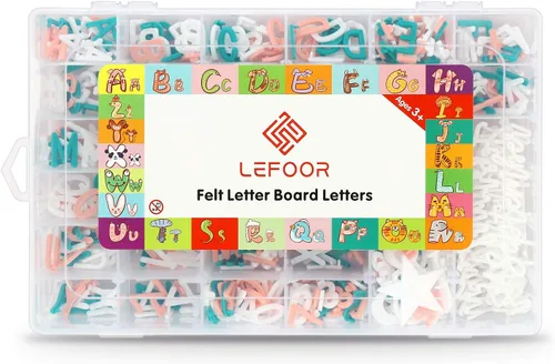 Miniatura 8 de Letras de tablero de cartas, 504 caracteres precortados (1 pulgada, blanco) con bandeja de clasificación, letras de tablero de fieltro 1 pulgada