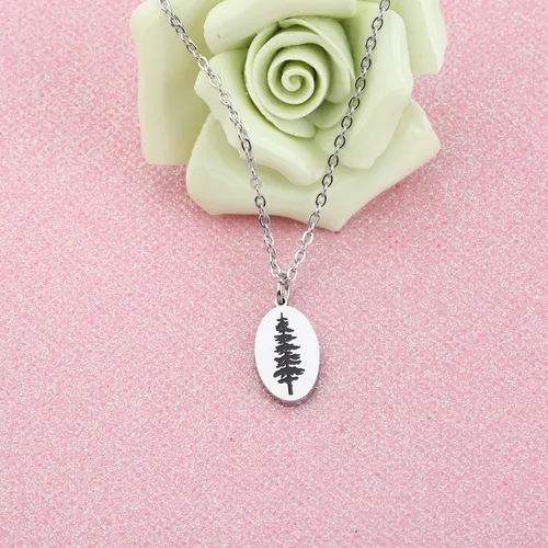 Miniatura 5 de FEELMEM Collar con dije de pino, árbol de pino, aventura y viaje, joyería para entusiastas del aire libre, regalo