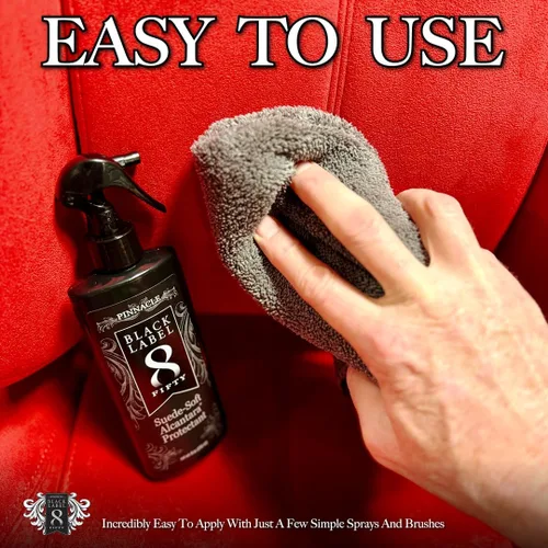 Miniatura 4 de Pinnacle Black Label Suede-Soft Alcántara Protector Protección avanzada contra derrames y manchas para microgamuza y alcántara Acabado