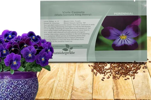 Outsidepride King Henry Viola - Semillas de pensamiento para plantar, 1000 unidades. Flores perennes, resistentes al frío y aptas para polinizadores