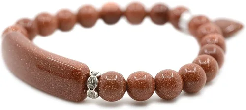 Miniatura 2 de Justinstones - Brazalete unisex con cuentas de gemas semipreciosas con dije de corazón, elástico