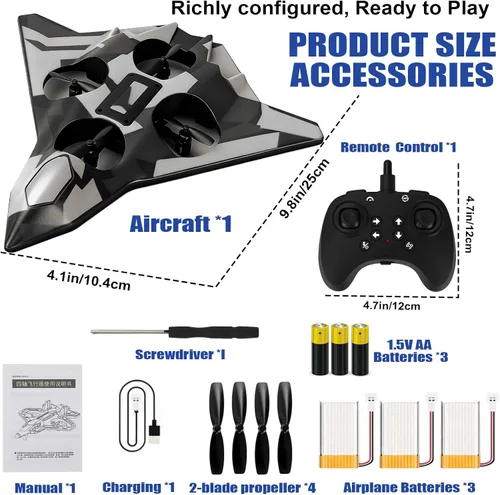 Miniatura 8 de Aviones de control remoto de espuma para niños y adultos Fácil control, ideal para principiantes y adolescentes, con vuelo estable, volteretas