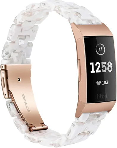 Miniatura 9 de Wongeto Bandas de resina compatibles con Fitbit Charge 4 / Charge 3, accesorio de muñeca de repuesto con hebilla de oro rosa, correas de fitness