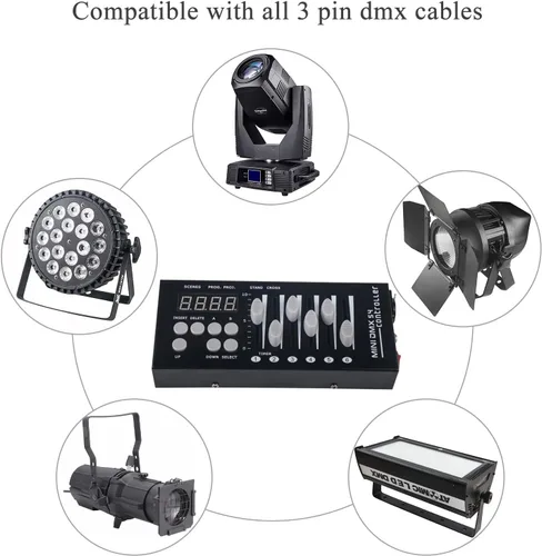 Miniatura 3 de Controlador DMX 54 Canales Mini DMX 512 para DJ, Escenario y Luces LED