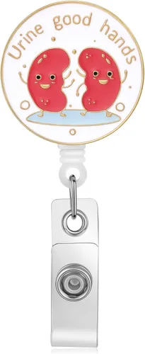 Miniatura 17 de Hanreshe Lindo carrete de insignia de enfermera retráctil con clip de corazón para enfermera, estudiante, médico, tarjetas de identificación