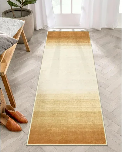 Miniatura 35 de Wonnitar Alfombra rosa lavable de 2 x 6 pies, moderna alfombra de pasillo de baño en degradé, contemporáneo, antideslizante, alfombra degradada