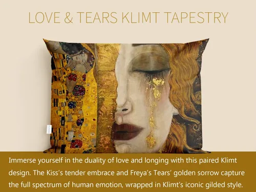 Miniatura 2 de Gustav Klimt Boudoir - Funda de almohada rectangular con cremallera en un lado impreso de 12 x 16 pulgadas