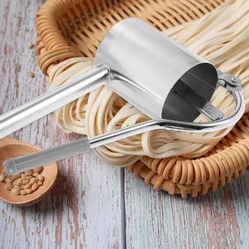 Miniatura 9 de Máquina de prensa de fideos manuales de acero inoxidable para hacer pasta, fideos manuales para lasaña de espagueti, ravioli, fideos, máquina