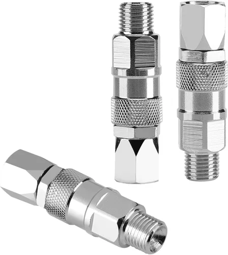 Miniatura 7 de Articulación de pulverizador, 1/4 de pulgada y 360 grados de rotación de pintura sin aire, accesorio giratorio, acero inoxidable plateado de alta