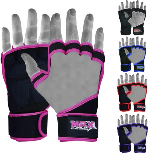 Miniatura 7 de MRX BOXING & FITNESS Guantes de entrenamiento para hombres y mujeres, guantes de levantamiento de pesas ventilados con muñequeras, protección