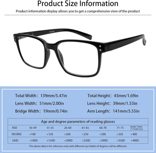 Miniatura 2 de SIGVAN Gafas de lectura con bloqueo de luz azul para hombres y mujeres, lectores de bisagra de resorte para computadora, anteojos de marco cuadrado