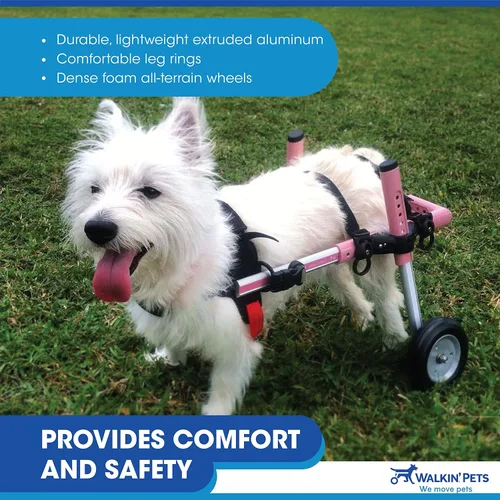 Miniatura 6 de Walkin' Wheels Silla de ruedas para perros pequeños, silla de ruedas ligera para patas traseras, 15-25 libras, para altura de pierna de 12-15 Azul