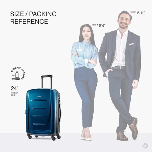 Miniatura 249 de Samsonite Winfield 2 Equipaje rígido con ruedas giratorias, Azul profundo, Juego de 3 piezas (20/24/28)