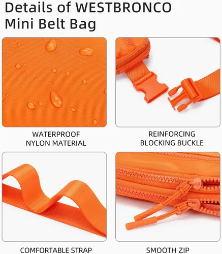 Miniatura 23 de WESTBRONCO Riñoneras para mujeres y hombres, bolsa para cinturón con bolsillos con cremallera, riñoneras modernas, bolsas cruzadas ligeras de 1