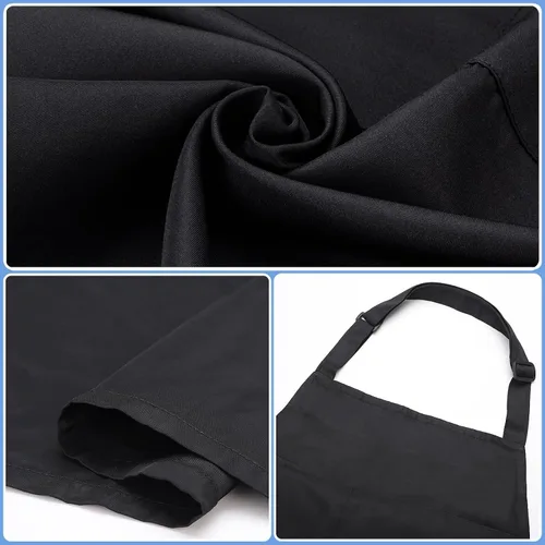 Miniatura 4 de Noverlife Hair Stylist Apron with 4 Pockets, Hair Resistant 34 Inch Long Hairdresser Aprons w/Adjustable Strap for Salon Delantal de peinado negro