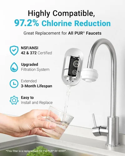 Miniatura 3 de Paquete de 3 repuestos para filtro de grifo para todos los filtros PUR®Plus, repuesto para filtro de agua PUR®, repuesto para filtro Pur® RF-3375