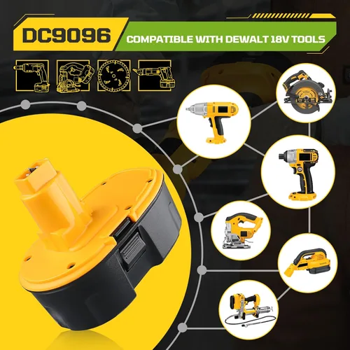 Miniatura 6 de 4800mAh DC9096 Batería de repuesto para Dewalt 18V XRP Batería NI-MH DC9099 DC9098 DW9099 DW9098 DW9098 Compatible con cargadores de herramientas