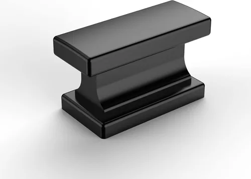 Miniatura 25 de Amerdeco - Paquete de 6 perillas en negro mate para gabinete, un solo orificio de 1.46 pulgadas, manijas para armarios, tiradores rectangulares