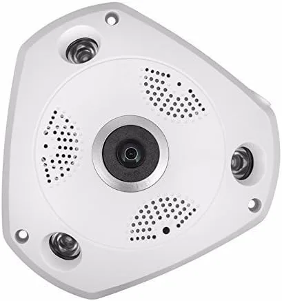 MaxWorks 80664 Cámara panorámica inalámbrica VR de 360° con lente ojo de pez de alta resolución, visión diurna y nocturna, para seguridad en el