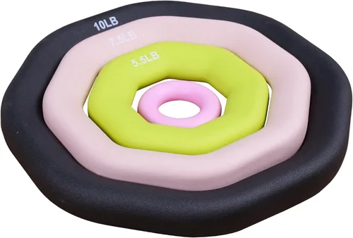 Miniatura 8 de Leikefitness Anillo de Peso 2 en 1 Kettlebell y Mancuerna, hierro fundido + revestimiento de PVC, ejercicio de yoga, aeróbicos, entrenamiento