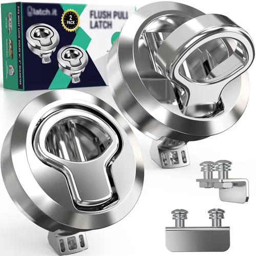 Miniatura 8 de LATCH.IT Paquete de 2 pestillos para escotilla de RV y barco Montaje negro al ras – Pestillo de golpe para RV y cerradura de tapa de barco Se