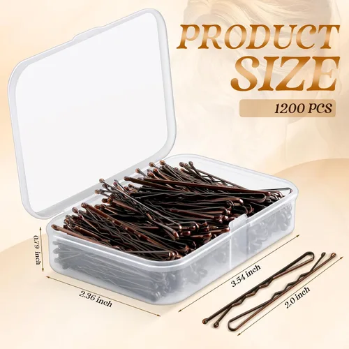 Miniatura 3 de Tigeen Juego de 1200 horquillas de pelo de 2 pulgadas para mujer, horquilla invisible sin dolor con estuche de almacenamiento para peluquería, sala