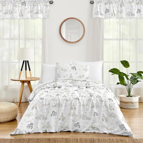 Miniatura 8 de Sweet Jojo Designs Juego de edredón individual de 2 piezas (elefantes grises) para niños/niñas, niños, ropa de cama para niños, cama en una bolsa