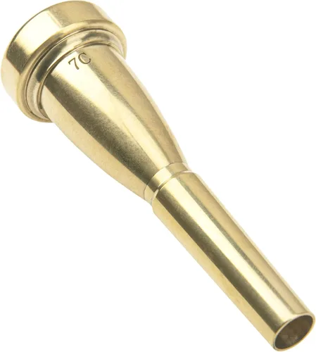 Miniatura 2 de Boquilla de trompeta chapada en oro de metal compatible con piezas de accesorios de trompeta (7C)