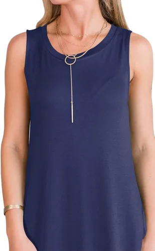 Miniatura 7 de ANRABESS - Vestido largo, informal y holgado para mujer, sin mangas, con bolsillos y abertura, para playa
