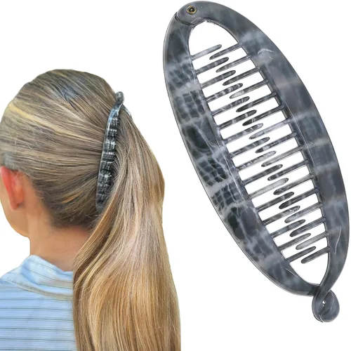 Miniatura 13 de Camila Paris CP3133 - Peine de pelo con clip de plátano francés de 4.5 pulgadas, para niñas, estilo clásico, flexible, para cola de caballo Beige