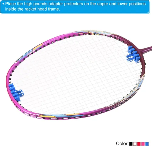Miniatura 5 de PATIKIL Esparcidor de carga de raqueta de cuerda de bádminton, protector de adaptador de carga de alta libra de raqueta Azul-Blanco