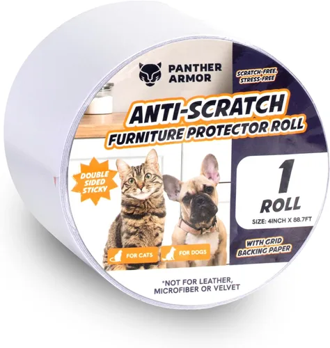 Miniatura 16 de Paquete de 8 láminas de cinta protectora de muebles contra arañazos de gatos – Adhesivo de doble cara para entrenamiento (4 XL, 4 grandes)