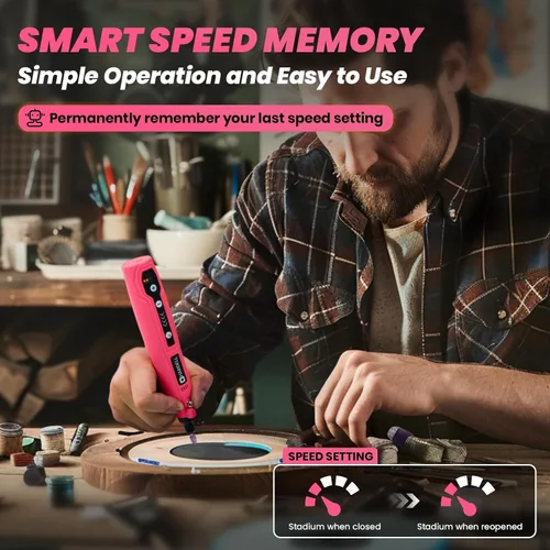 Miniatura 3 de HARDELL Mini herramienta giratoria inalámbrica, kit de herramientas rotativas recargables de 5 velocidades de 3.7 V con 69 accesorios, carga USB