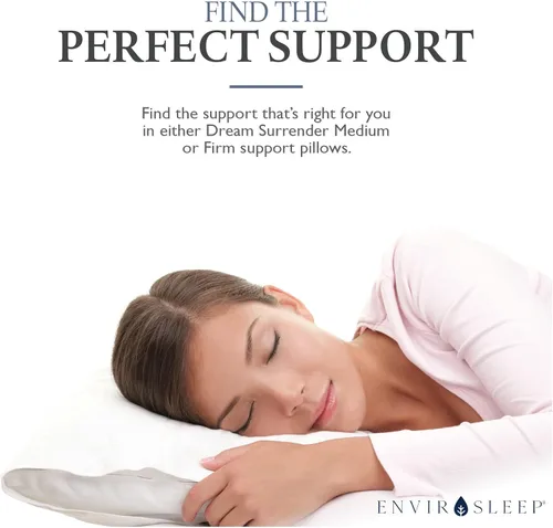 Miniatura 4 de Envirosleep Dream Surrender - Almohadas de Soporte Medio, Juego de Almohadas con Funda de Algodón y Relleno de Poliéster Hipoalergénico, Juego de 2