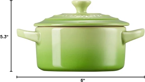 Miniatura 9 de Le Creuset Mini Cocotte redonda de cerámica, 8 onzas, palma Palmera