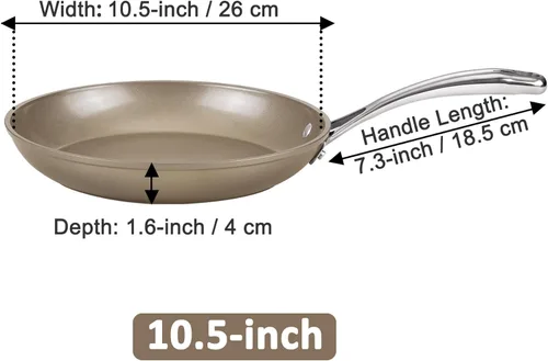 Miniatura 2 de Cooks Standard Classic - Sartén antiadherente anodizada dura de 10.5 pulgadas, utensilios de cocina de cerámica, sartén para huevos y tortillas