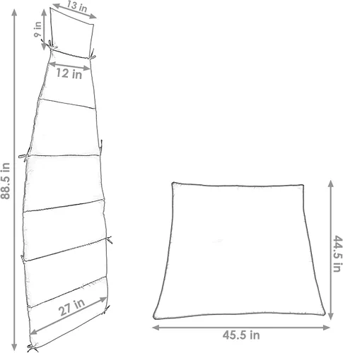 Miniatura 3 de Sunnydaze Reemplazo de cojín de silla colgante y tela flotante para paraguas solamente - Reemplazo de cojín de silla colgante curvada - Verde