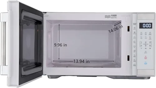 Miniatura 3 de Horno de microondas de tamaño medio de 1.1 pies cúbicos 1000 W, 1000 W, acero inoxidable blanco