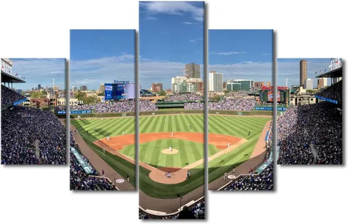 Miniatura 16 de Arte para pared, lienzo para estadio deportivo, arte para pared, diseño de campo de Wrigley en Chicago, pinturas de Chicago, impresiones sobre