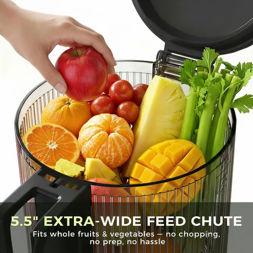 Miniatura 2 de Cold Press Juicer, 5.5inch Wide Feed Chute Slow Juicer Machine, Masticating Juicer for Whole Vegetables & Fruits, Black