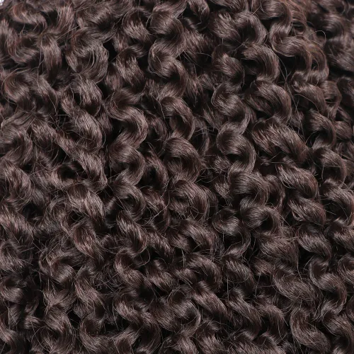 Miniatura 2 de Rizo rizado afro de 8 pulgadas, cabello rizado 4# color negro apagado 3 unids/paquete de extensiones de cabello sintético suave (4#)